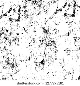 Vector grunge overlay texture. Black and white background. Abstract monochrome image includes a faded effect in dark tones