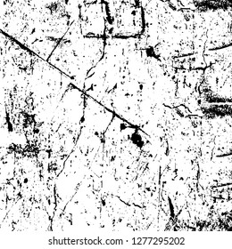 Vector grunge overlay texture. Black and white background. Abstract monochrome image includes a faded effect in dark tones