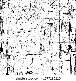 Vector grunge overlay texture. Black and white background. Abstract monochrome image includes a faded effect in dark tones