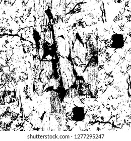 Vector grunge overlay texture. Black and white background. Abstract monochrome image includes a faded effect in dark tones