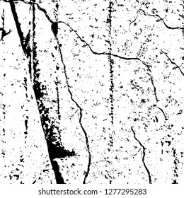 Vector grunge overlay texture. Black and white background. Abstract monochrome image includes a faded effect in dark tones