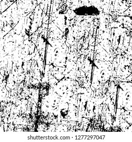 Vector grunge overlay texture. Black and white background. Abstract monochrome image includes a faded effect in dark tones