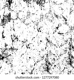 Vector grunge overlay texture. Black and white background. Abstract monochrome image includes a faded effect in dark tones