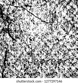 Vector grunge overlay texture. Black and white background. Abstract monochrome image includes a faded effect in dark tones