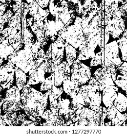 Vector grunge overlay texture. Black and white background. Abstract monochrome image includes a faded effect in dark tones