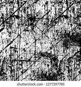 Vector grunge overlay texture. Black and white background. Abstract monochrome image includes a faded effect in dark tones