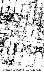 Vector grunge overlay texture. Black and white background. Abstract monochrome image includes a faded effect in dark tones