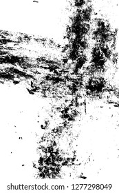 Vector grunge overlay texture. Black and white background. Abstract monochrome image includes a faded effect in dark tones