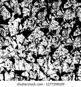 Vector grunge overlay texture. Black and white background. Abstract monochrome image includes a faded effect in dark tones