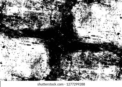 Vector grunge overlay texture. Black and white background. Abstract monochrome image includes a faded effect in dark tones