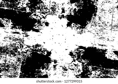 Vector grunge overlay texture. Black and white background. Abstract monochrome image includes a faded effect in dark tones