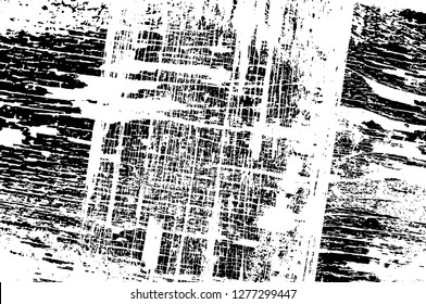 Vector grunge overlay texture. Black and white background. Abstract monochrome image includes a faded effect in dark tones