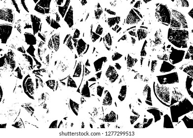 Vector grunge overlay texture. Black and white background. Abstract monochrome image includes a faded effect in dark tones