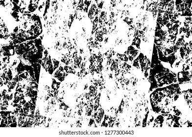 Vector grunge overlay texture. Black and white background. Abstract monochrome image includes a faded effect in dark tones