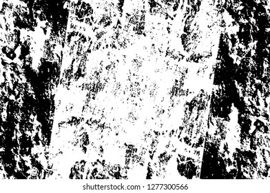 Vector grunge overlay texture. Black and white background. Abstract monochrome image includes a faded effect in dark tones