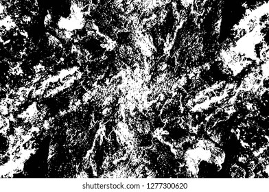 Vector grunge overlay texture. Black and white background. Abstract monochrome image includes a faded effect in dark tones
