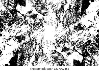 Vector grunge overlay texture. Black and white background. Abstract monochrome image includes a faded effect in dark tones