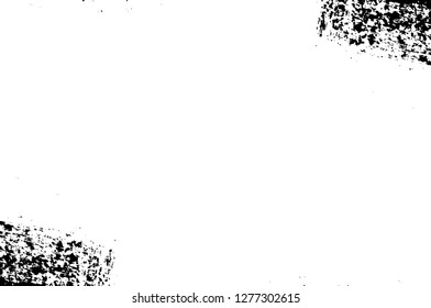 Vector grunge overlay texture. Black and white background. Abstract monochrome image includes a faded effect in dark tones
