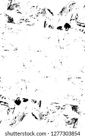 Vector grunge overlay texture. Black and white background. Abstract monochrome image includes a faded effect in dark tones