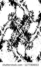 Vector grunge overlay texture. Black and white background. Abstract monochrome image includes a faded effect in dark tones