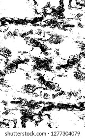 Vector grunge overlay texture. Black and white background. Abstract monochrome image includes a faded effect in dark tones