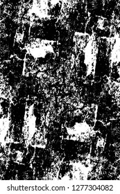 Vector grunge overlay texture. Black and white background. Abstract monochrome image includes a faded effect in dark tones