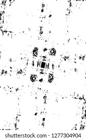 Vector grunge overlay texture. Black and white background. Abstract monochrome image includes a faded effect in dark tones