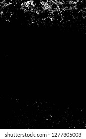 Vector grunge overlay texture. Black and white background. Abstract monochrome image includes a faded effect in dark tones