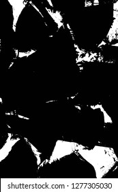 Vector grunge overlay texture. Black and white background. Abstract monochrome image includes a faded effect in dark tones