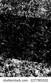 Vector grunge overlay texture. Black and white background. Abstract monochrome image includes a faded effect in dark tones