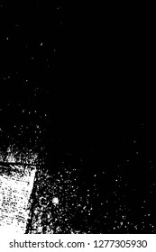 Vector grunge overlay texture. Black and white background. Abstract monochrome image includes a faded effect in dark tones