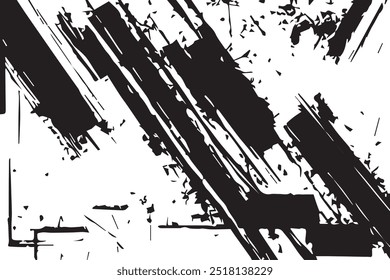 Vector grunge overlay texture. Black and white background. Black and white background. Grunge background abstract. Texture black and white from cracks, chips and stains.