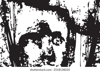 Vector grunge overlay texture. Black and white background. Black and white background. Grunge background abstract. Texture black and white from cracks, chips and stains.