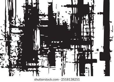 Vector grunge overlay texture. Black and white background. Black and white background. Grunge background abstract. Texture black and white from cracks, chips and stains.