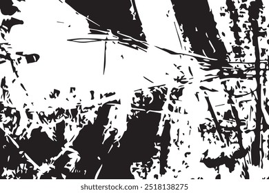 Vector grunge overlay texture. Black and white background. Black and white background. Grunge background abstract. Texture black and white from cracks, chips and stains.