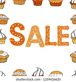 Vector. Grunge pained background, frame border. Seamless. Marketing campaign sale advert label. Sale, Give away banner, retail, tag. White, orange, black friday sale label. Modern sticker illustration