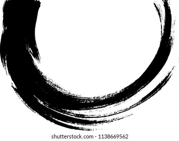 Vector Grunge Paint Brush . Curved Brush Stroke,Hand drawn grunge circle