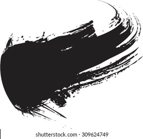 Vector Grunge Paint Brush . Curved Brush Stroke . Vector Logo Design Template . Twirl Grunge Shapes .