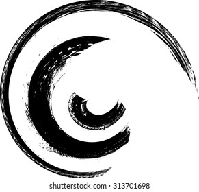 Vector Grunge Paint Brush . Curved Brush Stroke . 