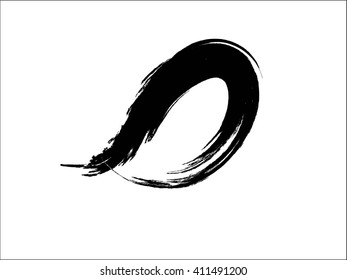 Vector Grunge Paint Brush . Curved Brush Stroke . Vector Logo Design Template . Twirl Grunge Shapes .