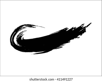 Pincel Grunge Vetor . Traçado curvo do pincel . Modelo de design de logotipo de vetor . Torcer Formas Grunge .