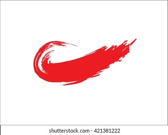 Vector Grunge Paint Brush . Curved Brush Stroke . Vector Logo Design Template . Twirl Grunge Shapes .