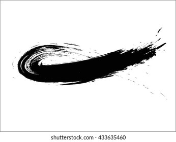 Vector Grunge Paint Brush . Curved Brush Stroke . Vector Logo Design Template . Twirl Grunge Shapes .