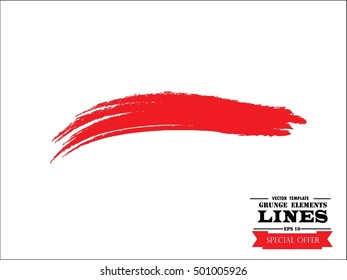 Vector Grunge Paint Brush. Curved Brush Stroke. Vector Logo Design Template.