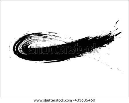 Vector Grunge Paint Brush . Curved Brush Stroke . Vector Logo Design Template . Twirl Grunge Shapes .