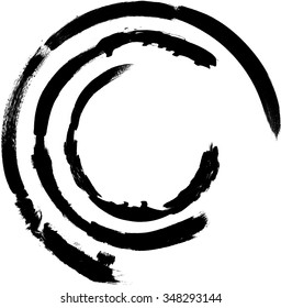 Vector Grunge Paint Brush Stroke . Logo Design Template .Swirl Shapes .