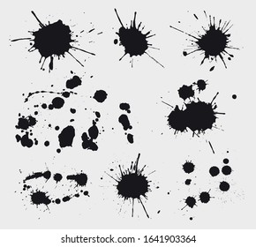 Vector grunge paint splashes set.