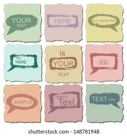 vector grunge papers with hand-draw frames