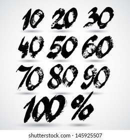 Vector grunge percent discount isolated on white background
