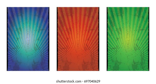 vector grunge posters background set. Vertical party posters collection with blank space for text